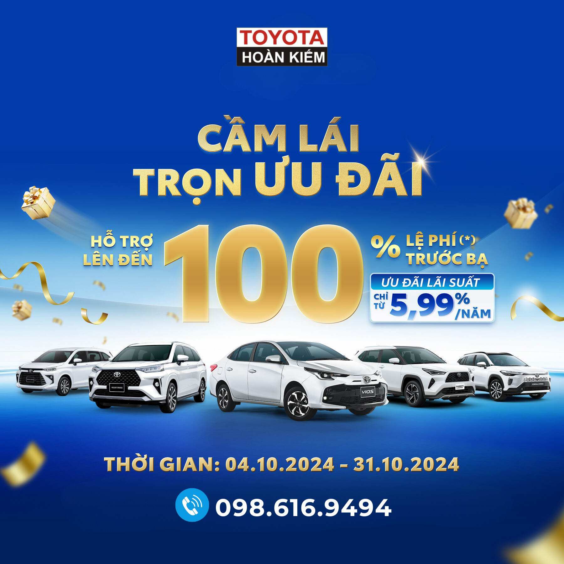 CẦM LÁI TRỌN ƯU ĐÃI CÙNG TOYOTA HOÀN KIẾM