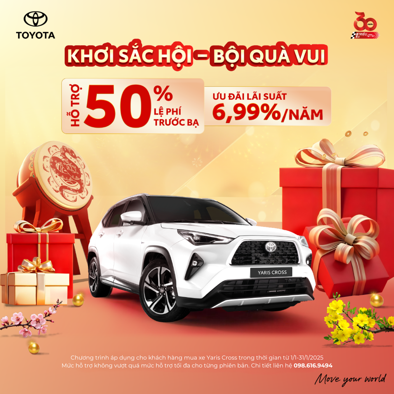 CHƯƠNG TRÌNH KHUYẾN MẠI DÀNH CHO XE YARIS CROSS THÁNG 1/2025